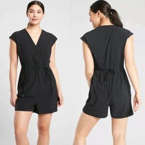 Athleta Black Marlow Romper with Tie Waist